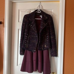 Maroon snake print A-line dress